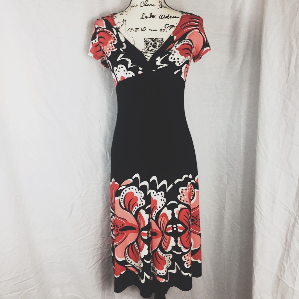 Lily Floral Print Short Sleeved Dress XS
